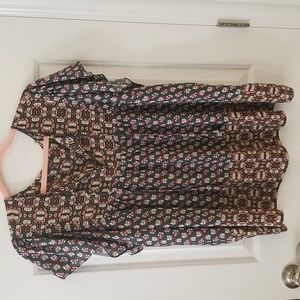 NYDJ Black and Red Floral Blouse